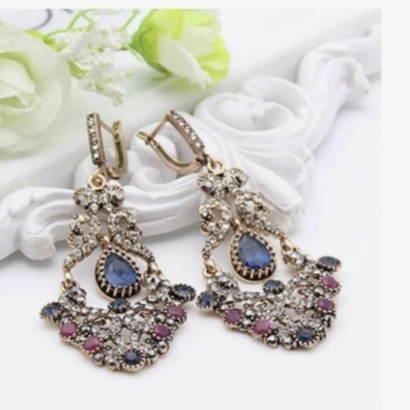 Turkish Vintage Looking Dangle Earing for Women,NEW,Ethnic,Wedding,HandmadeGift - Picture 3 of 5